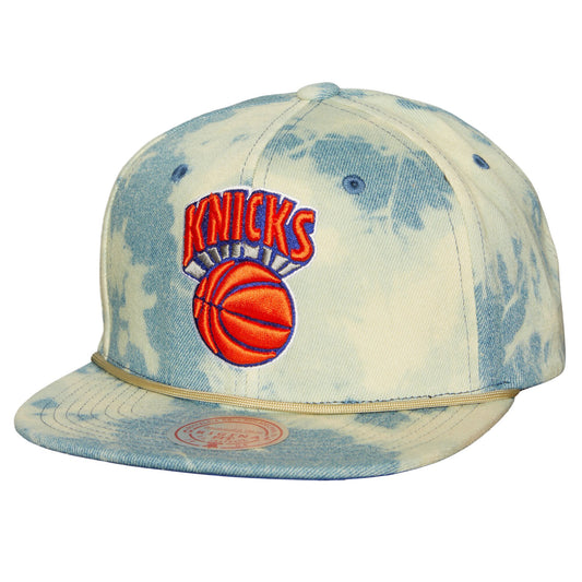New York Knicks Mitchell & Ness Acid Wash Snapback Hat - Denim